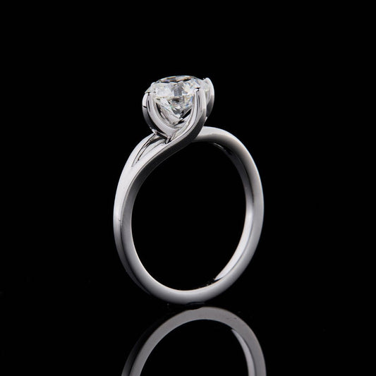 1.50 TCW Luxurious Split Shank Engagement Ring Featuring a Brilliant Round Cut Lab Grown Diamond