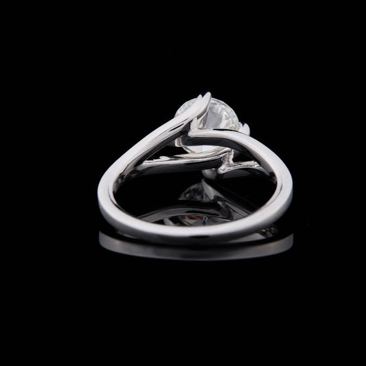 Round Cut Moissanite Solitaire Twisted Engagement Ring - view 4