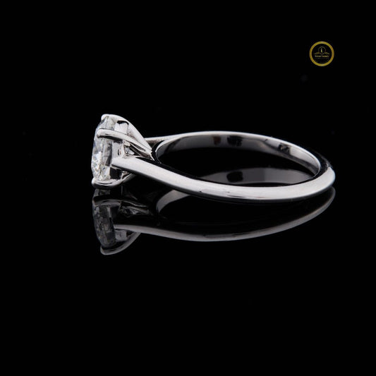 Round Cut Moissanite Solitaire Engagement Ring With Cathedral - view 3