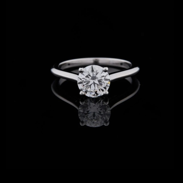 1.00 TCW Modern Minimalist White Gold Engagement Solitaire Moissanite Diamond Ring for Her