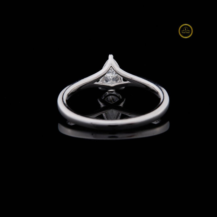 Pear Cut Moissanite Solitaire Ring With Unique Band - view 3