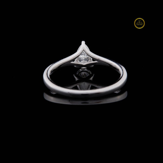 Pear Cut Lab Diamond Solitaire Ring With Unique Band - view 3