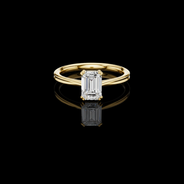 2.50 TCW Solitaire Ring Showcasing a Striking Emerald Cut Moissanite Diamond