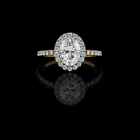 2.00CT Halo of Radiant Brilliance Oval Moissanite Diamond Ring Crafted for Timeless Elegance