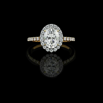 2.00CT Halo of Radiant Brilliance Oval Moissanite Diamond Ring Crafted for Timeless Elegance
