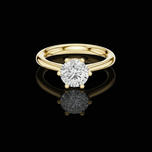 2.00 TCW Dazzling Round Brilliant Moissanite Diamond Solitaire Elegant Six Prong Engagement Ring For Her