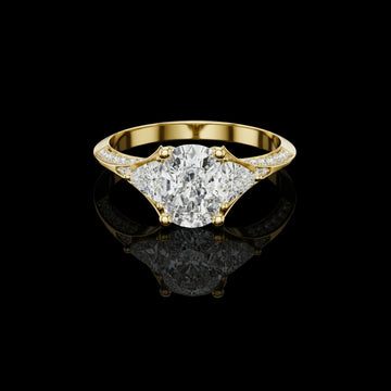 2.50 CT Stylish Lab Grown Oval Cut Diamond Ring For Cocktail Party