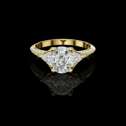 2.50 CT Stylish Moissanite Oval Cut Diamond Ring For Cocktail Party