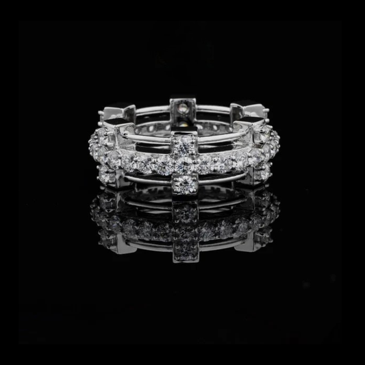 1.20 TCW Luxury Moissanite Round Cut Diamond Eternity Band by Ivevar Luxury