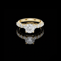 1.25 CT Classic Round Brilliant Moissanite Diamond Ring With Graduated Side Stones Luxury Bridal Jewelry