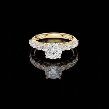 1.25 CT Classic Round Brilliant Moissanite Diamond Ring With Graduated Side Stones Luxury Bridal Jewelry