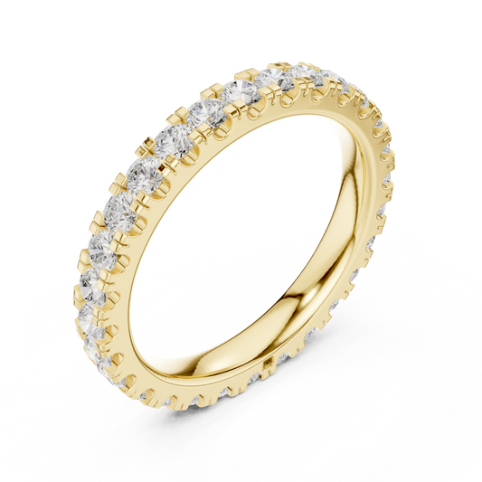 1.26 TCW Luxury Full Eternity Brilliant Round Cut Moissanite Diamond Ring Scallop Set Luxury Stacking Ring for Anniversary