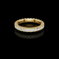 1.50 TCW Luxury Full Eternity Brilliant Round Cut Moissanite Diamond Ring Scallop Set Luxury Stacking Ring for Anniversary
