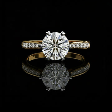 1.29 CT Affordable Luxury Moissanite Round Cut Diamond Ring For Propose Moments