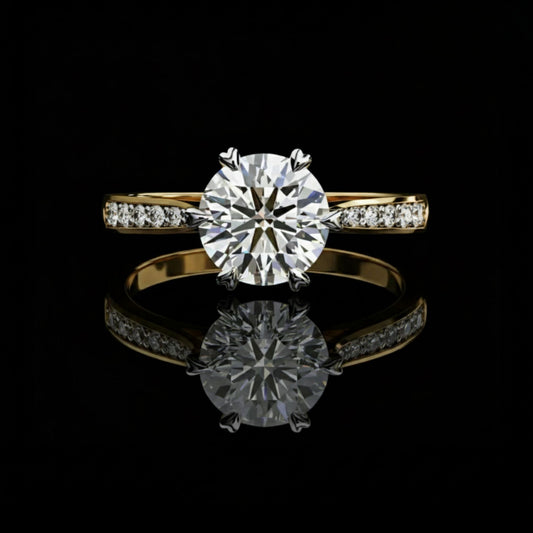 1.29 CT Affordable Luxury Moissanite Round Cut Diamond Ring For Propose Moments