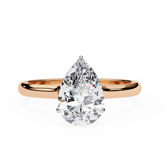 Teardrop Pear Moissanite Solitaire Engagement Ring - view 3