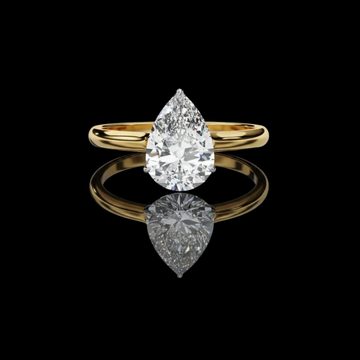 Teardrop Pear Lab Diamond Solitaire Engagement Ring