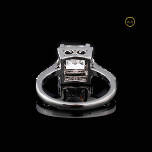 Princess Cut Hidden Halo Lab Diamond Ring - view 4