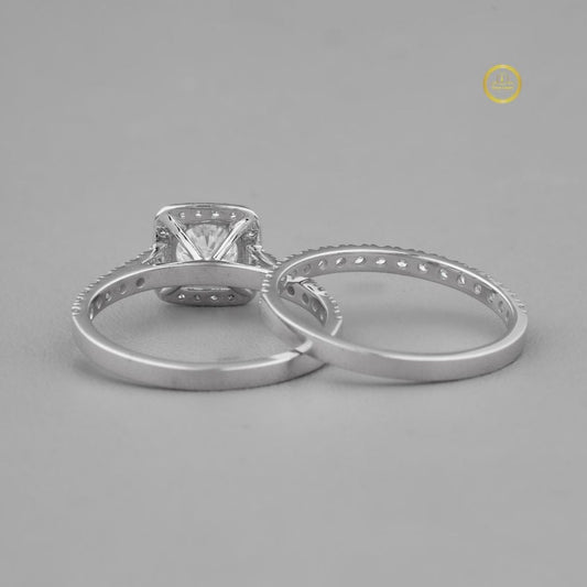 Round Cut Women's Modern Pave Stackable Anniversary Set - view 3