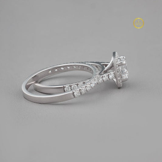 Round Cut Women's Modern Pave Stackable Anniversary Set - view 2
