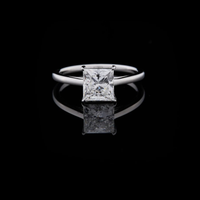 Princess Cut Lab Diamond Solitaire Engagement Ring