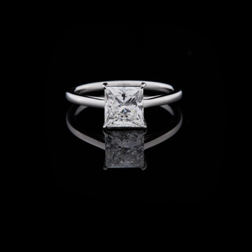 Princess Cut Lab Diamond Solitaire Engagement Ring