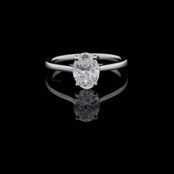 2.00 TCW Solitaire Moissanite Diamond Ring with a Brilliant Oval Cut Center Stone