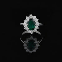 1.80 CT Stunning Oval Cut Fancy Vivid Green Lab Grown Diamond Bridal Ring for Proposals