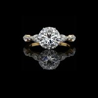 2.00 CT Bright Round Cut Moissanite Diamond Wedding Ring With Side Stones Fine Jewelry