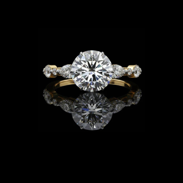 2.00 CT Bright Round Cut Lab Grown Diamond Wedding Ring With Side Stones Fine Jewelry