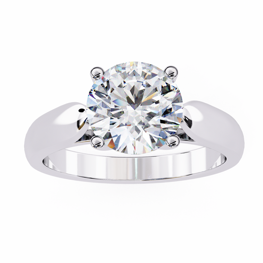 Round Solitaire Moissanite Engagement Ring With Four Prong - view 4