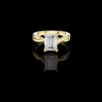 2.50 CT Delicate Emerald Cut Moissanite Diamond Ring with Twisted Band Design
