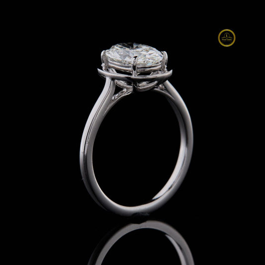 Oval Cut Framed Solitaire Engagement Ring - view 2