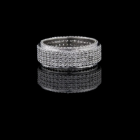 3.00 TCW Opulent Four Row Pave Moissanite Diamond Men’s Eternity Band High Sparkle Ring