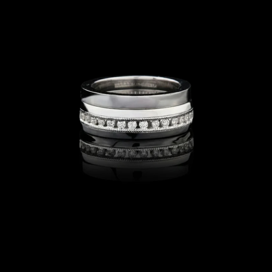 2.10 TCW Luxury Solid Gold Moissanite Round Cut Diamond Wedding Band for Wedding Proposals