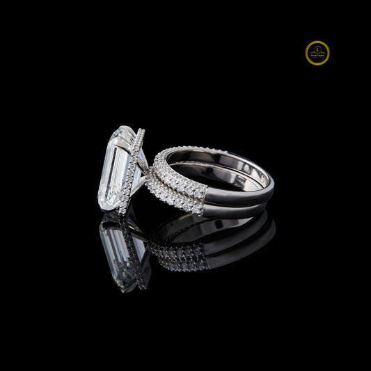 Emerald Cut Women's Delicate Micro Pave Eternity Bridal Band - view 4