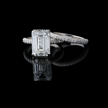 4.00 CT Charming Emerald Cut Lab Grown Diamond Bridal Set Ring Classic Design with Pave Band