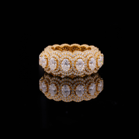 1.00 CT Luxurious Oval Cut Lab Diamond Pave Eternity Band Featuring Intricate Artisan Detailing and Radiant Full Circle Brilliance