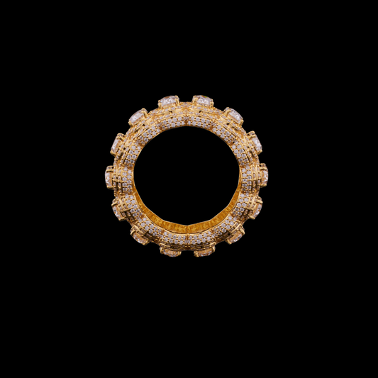 Oval Halo Cut Lab Grown Diamond Full Eternity Statement Band Ring - view 3