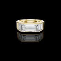 2.33 CT Architectural Baguette Moissanite Diamond Statement Band with Precision-Set Geometry