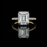 3.50 CT Custom Heirloom of Light Emerald Lab Diamond Perfection Framed by a Dazzling Pavé Setting