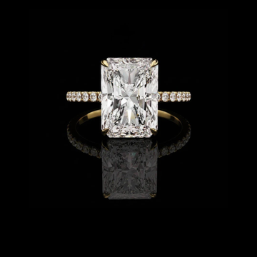 Hidden Halo Elongated Radiant Cut Lab Diamond Engagement Ring