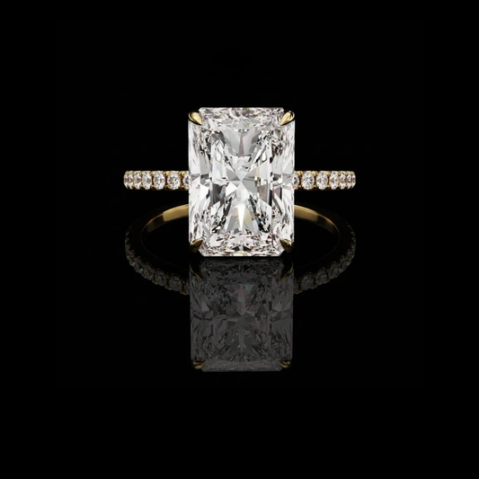 2.47 CT Classic Radiant Cut Moissanite Diamond Engagement Ring Luxurious Jewelry by Ivevar Luxury