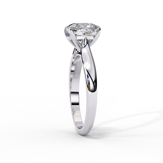 Four Prong Cushion Lab Diamond Solitaire Engagement Ring - view 4