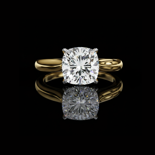 2.50 TCW Radiance Cushion Cut Moissanite Diamond Solitaire Engagement Ring Classic Elegance with Modern Sparkle