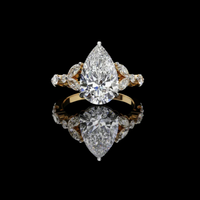 3.00 CT Eternal Promise Pear Cut Moissanite Diamond Ring With Pave Accents For Dawn