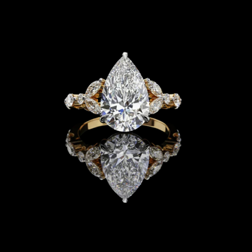 3.00 CT Eternal Promise Pear Cut Moissanite Diamond Ring With Pave Accents For Dawn