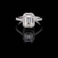 3.00 CT Exquisite Emerald Cut Lab Grown Diamond Halo Bridal Ring for Proposals