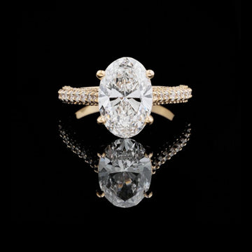 3.50 CT Luxury Oval Cut Lab Grown Diamond Wedding Ring Fine Jewelry For Surprise