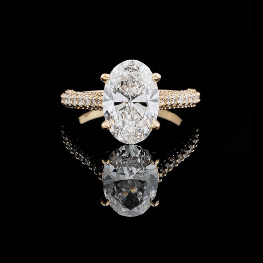 3.50 CT Luxury Oval Cut Lab Grown Diamond Wedding Ring Fine Jewelry For Surprise